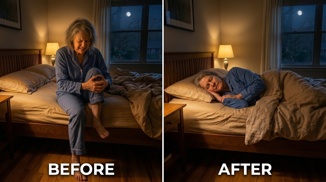Woman sleeping peacefully through the night without knee or hip pain